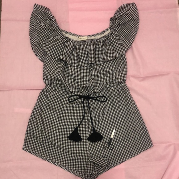 Milkmaid, Babydoll, Croquette, Honey Punch Jumper/romper Summer B/W checkered - Picture 2 of 6